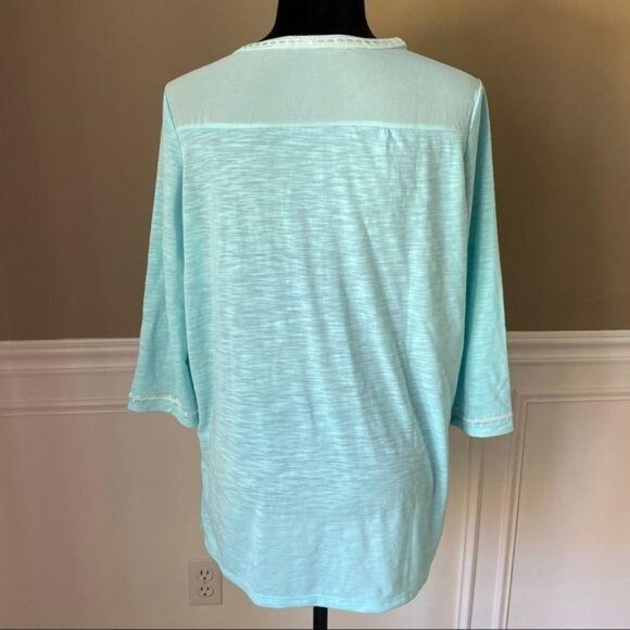 URBAN CO Cotton Size Small Oversized 3/4 Sleeve Top EMBRIODERED - Picture 7 of 8